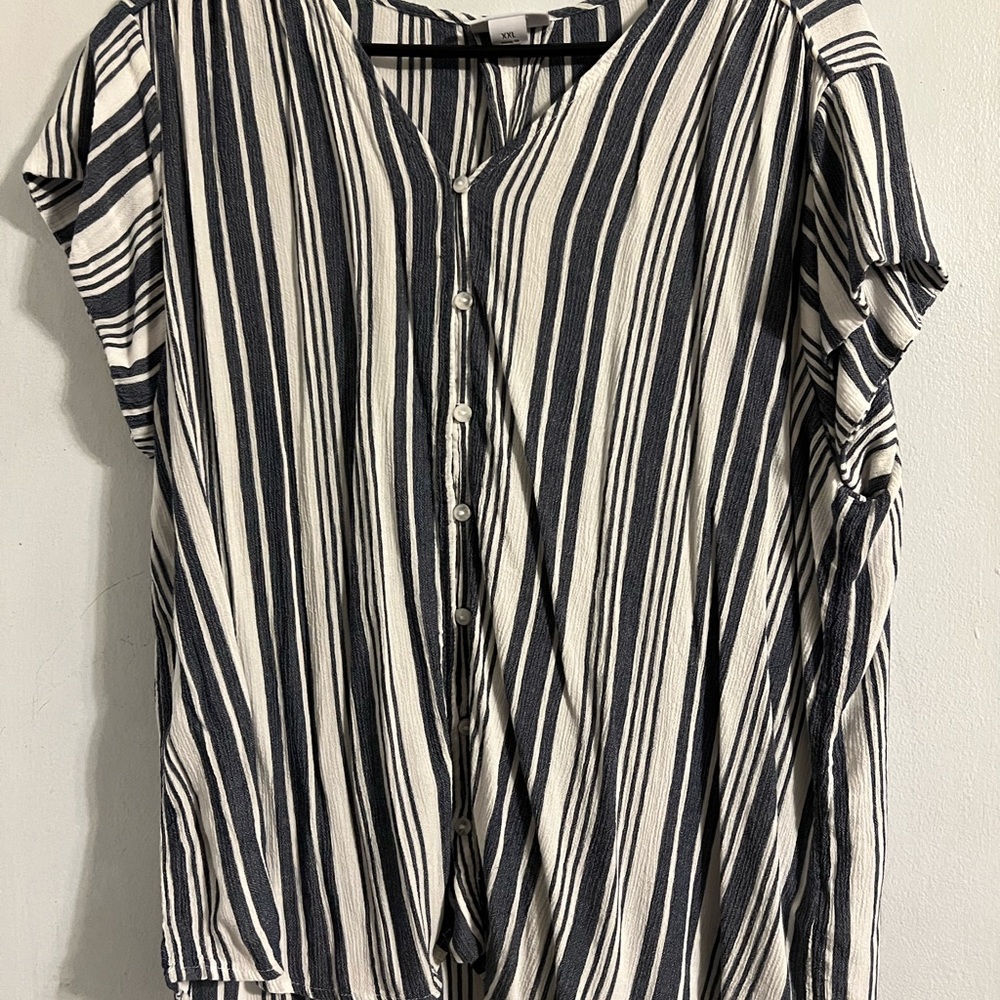 Striped Button Up Blouse